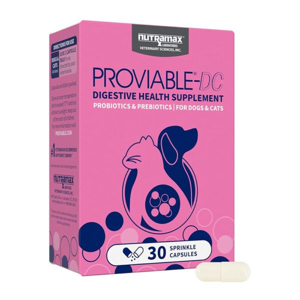 Nutramax Proviable Probiotics for Dogs and Cats, Daily Digestive Health